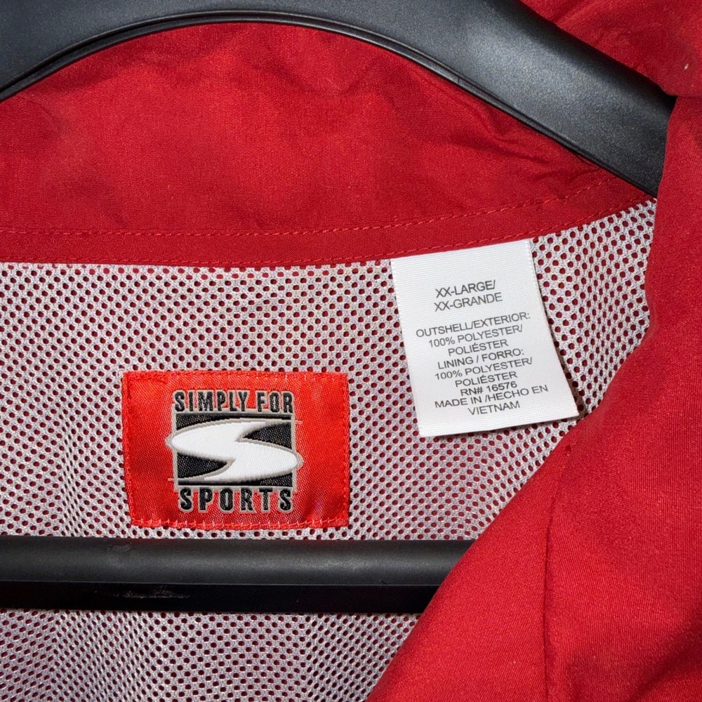 NWT Simply For Sports Red Cream Stripe Track Jacket XXL Windbreaker - Picture 4 of 12